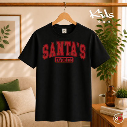 Kinder T-Shirt 'Santa's Favorite' | Lustiges Weihnachtsmotiv im coolen College-Look - StyleOne