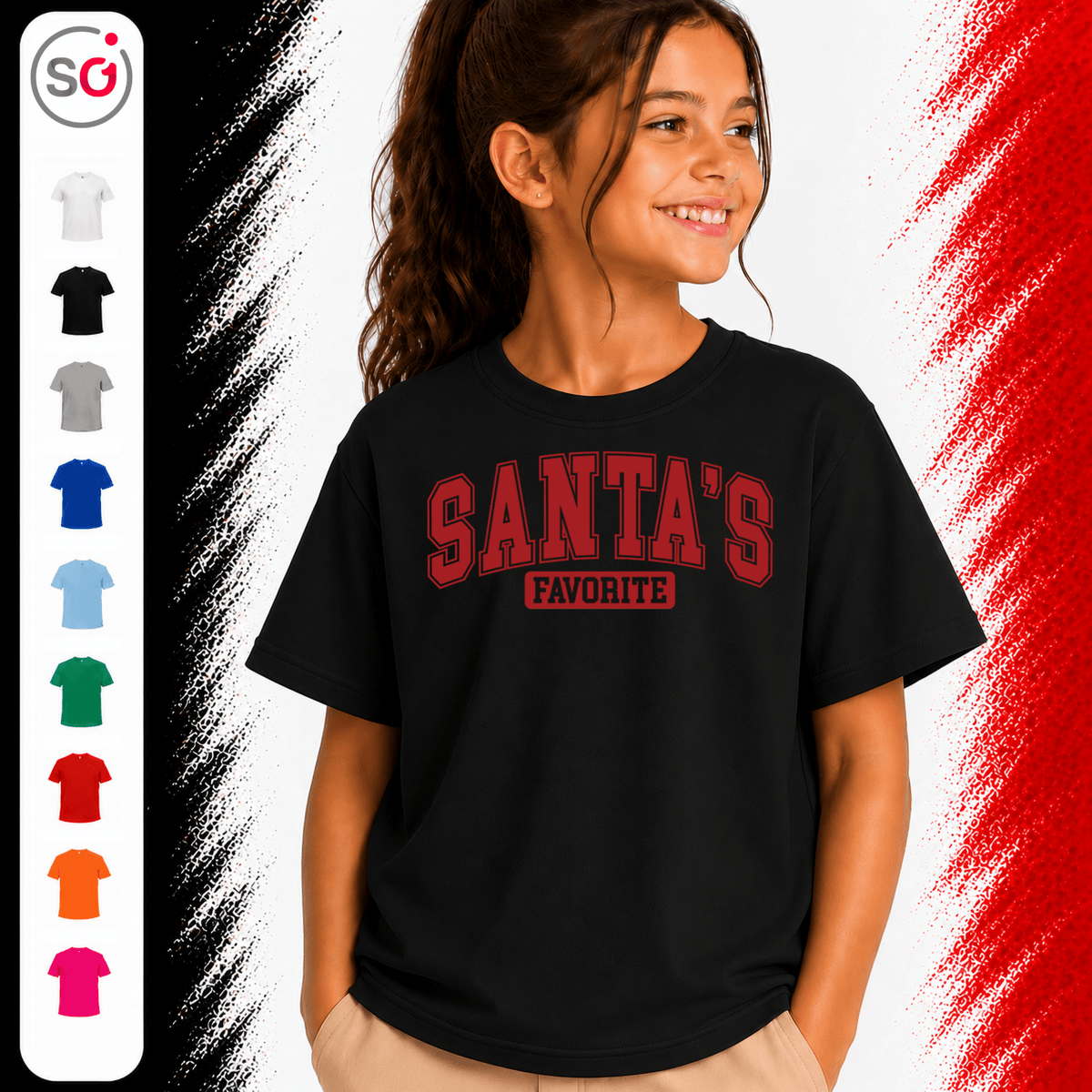 Kinder T-Shirt 'Santa's Favorite' | Lustiges Weihnachtsmotiv im coolen College-Look - StyleOne