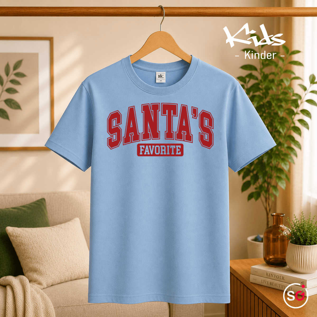 Kinder T-Shirt 'Santa's Favorite' | Lustiges Weihnachtsmotiv im coolen College-Look - StyleOne