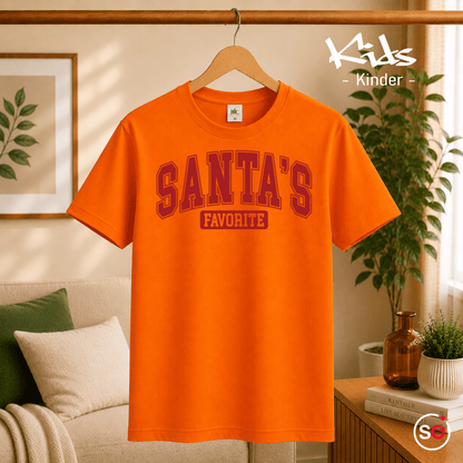 Kinder T-Shirt 'Santa's Favorite' | Lustiges Weihnachtsmotiv im coolen College-Look - StyleOne