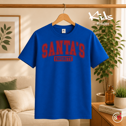 Kinder T-Shirt 'Santa's Favorite' | Lustiges Weihnachtsmotiv im coolen College-Look - StyleOne