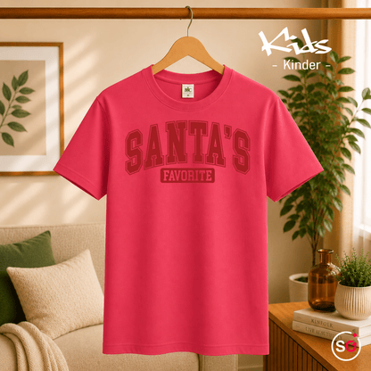 Kinder T-Shirt 'Santa's Favorite' | Lustiges Weihnachtsmotiv im coolen College-Look - StyleOne