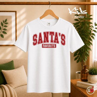 Kinder T-Shirt 'Santa's Favorite' | Lustiges Weihnachtsmotiv im coolen College-Look - StyleOne