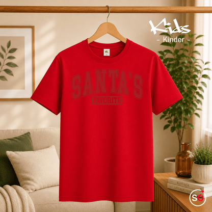 Kinder T-Shirt 'Santa's Favorite' | Lustiges Weihnachtsmotiv im coolen College-Look - StyleOne