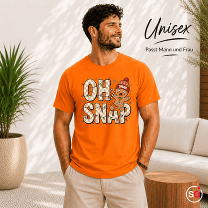 Oh Snap T-Shirt mit lustigem Lebkuchenmann | Witziges Design für die Weihnachtszeit & Advent - StyleOne