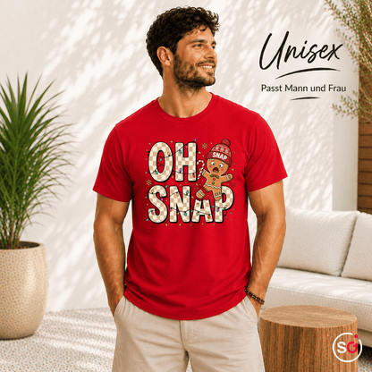 Oh Snap T-Shirt mit lustigem Lebkuchenmann | Witziges Design für die Weihnachtszeit & Advent - StyleOne