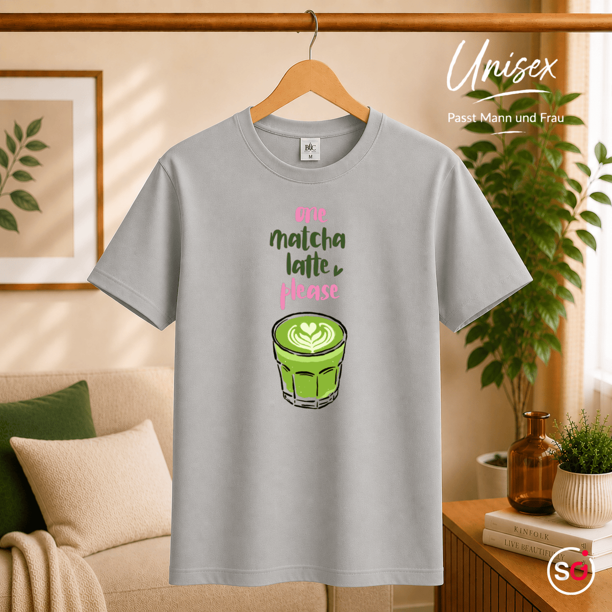 "One Matcha Latte Please" T-Shirt | Süßes Café & Tee Liebhaber Design - StyleOne