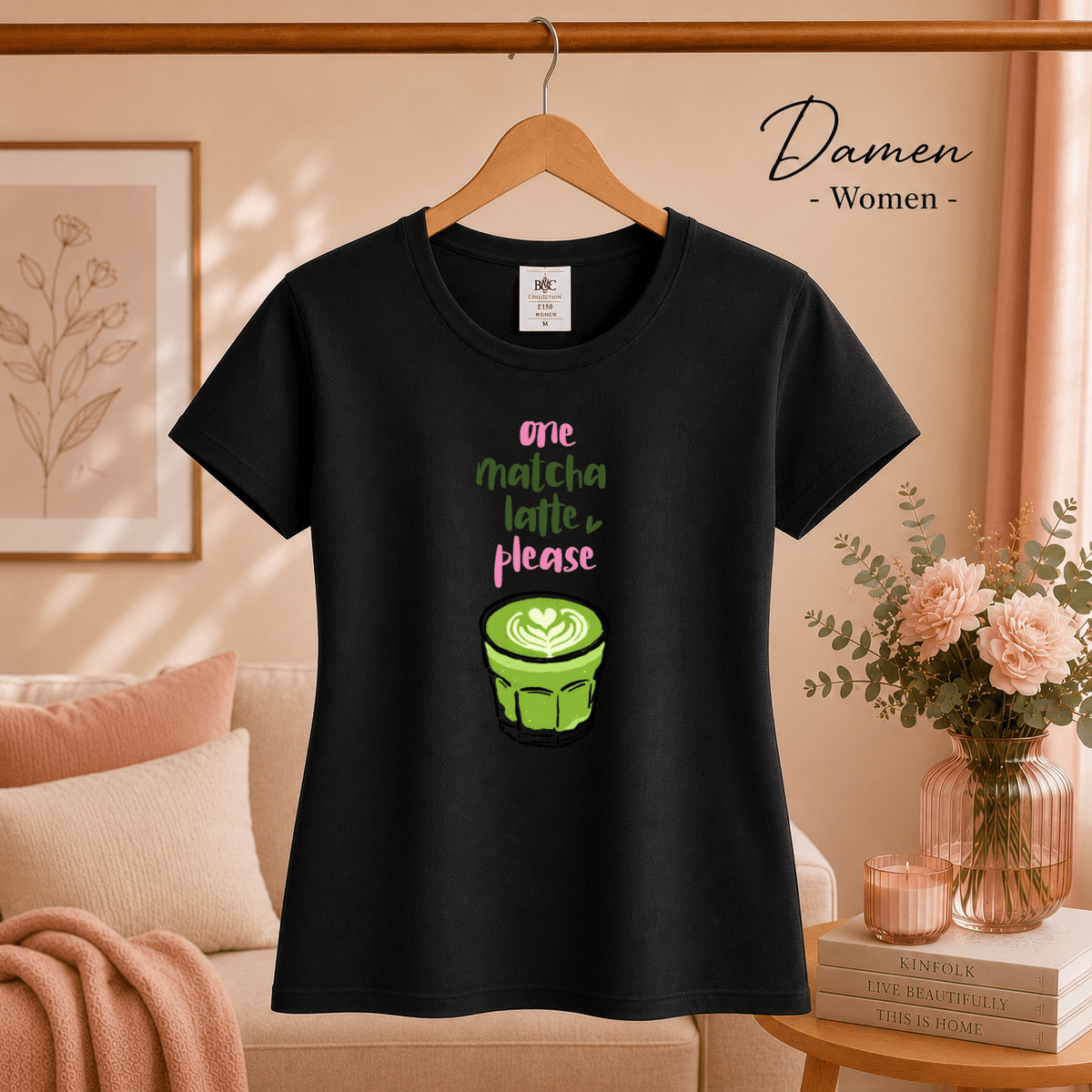 "One Matcha Latte Please" T-Shirt | Süßes Café & Tee Liebhaber Design - StyleOne