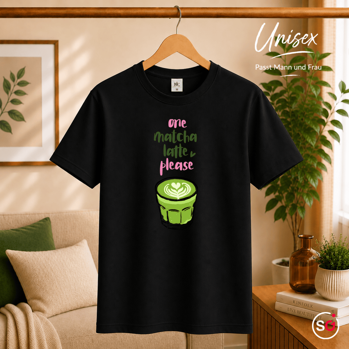 "One Matcha Latte Please" T-Shirt | Süßes Café & Tee Liebhaber Design - StyleOne
