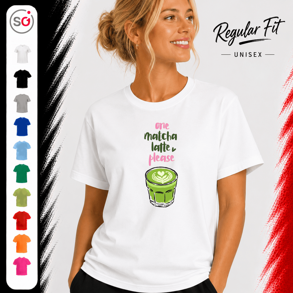 "One Matcha Latte Please" T-Shirt | Süßes Café & Tee Liebhaber Design - StyleOne