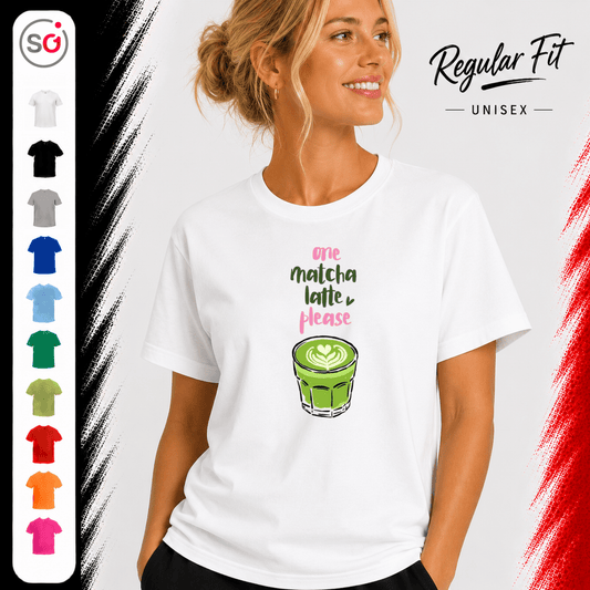 "One Matcha Latte Please" T-Shirt | Süßes Café & Tee Liebhaber Design - StyleOne