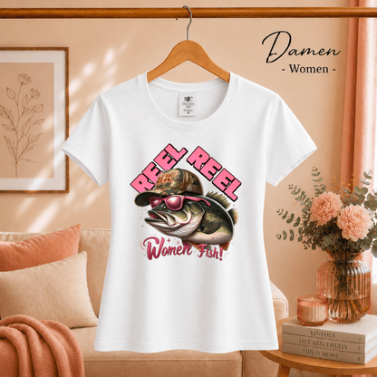 Reel Reel Women Fish! T-Shirt | Cooler Angel-Fisch mit Cap und Sonnenbrille - StyleOne