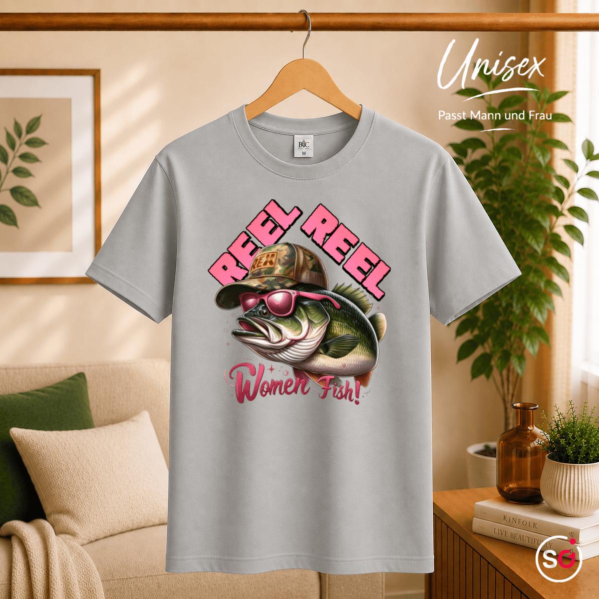 Reel Reel Women Fish! T-Shirt | Cooler Angel-Fisch mit Cap und Sonnenbrille - StyleOne