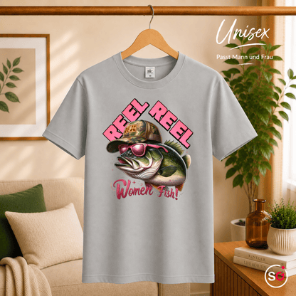Reel Reel Women Fish! T-Shirt | Cooler Angel-Fisch mit Cap und Sonnenbrille - StyleOne