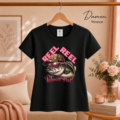 Reel Reel Women Fish! T-Shirt | Cooler Angel-Fisch mit Cap und Sonnenbrille - StyleOne