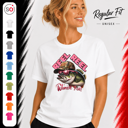 Reel Reel Women Fish! T-Shirt | Cooler Angel-Fisch mit Cap und Sonnenbrille - StyleOne