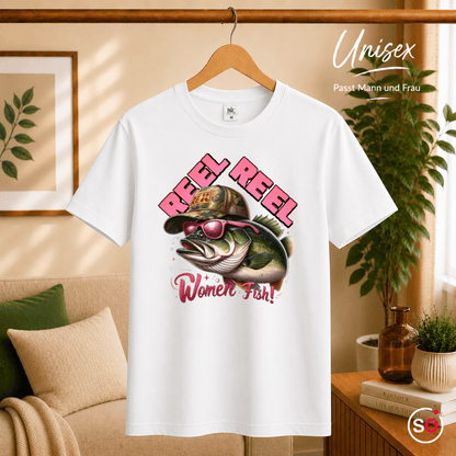 Reel Reel Women Fish! T-Shirt | Cooler Angel-Fisch mit Cap und Sonnenbrille - StyleOne