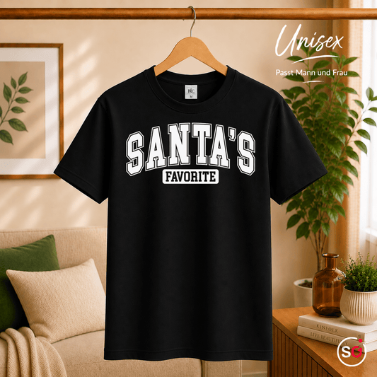 Santa's Favorite T-Shirt: Lustiges Weihnachts-Statement im coolen College-Look - StyleOne