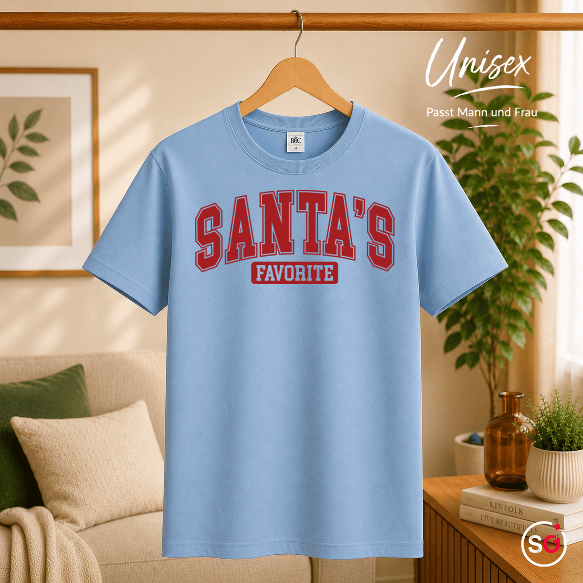 Santa's Favorite T-Shirt | Witziges Weihnachts-Statement im College-Look - StyleOne