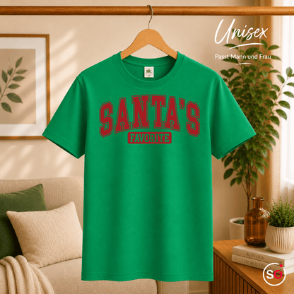 Santa's Favorite T-Shirt | Witziges Weihnachts-Statement im College-Look - StyleOne