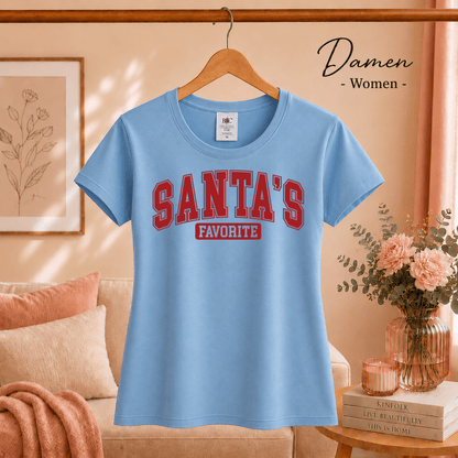 Santa's Favorite T-Shirt | Witziges Weihnachts-Statement im College-Look - StyleOne