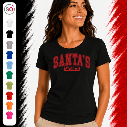 Santa's Favorite T-Shirt | Witziges Weihnachts-Statement im College-Look - StyleOne