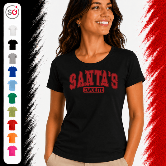Santa's Favorite T-Shirt | Witziges Weihnachts-Statement im College-Look - StyleOne