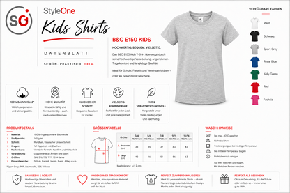 Größentabelle Kinder – Kinder T-Shirt 'Live Basketball' | Sportliches Design mit coolem Basketball-Splash-Motiv
