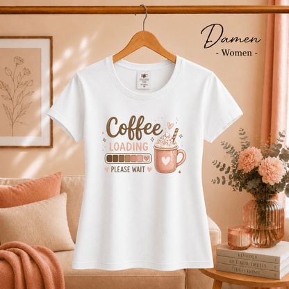 T-Shirt 'Coffee Loading' mit Ladebalken und süßer Kaffeetasse - StyleOne