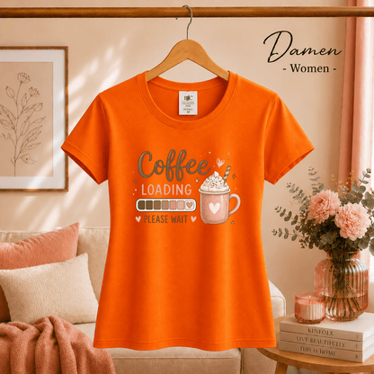 T-Shirt 'Coffee Loading' mit Ladebalken und süßer Kaffeetasse - StyleOne