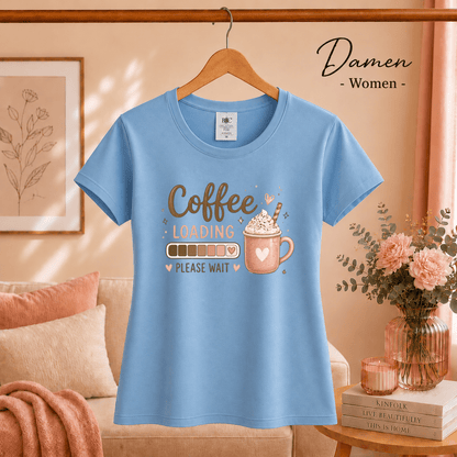 T-Shirt 'Coffee Loading' mit Ladebalken und süßer Kaffeetasse - StyleOne
