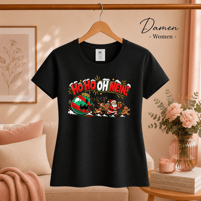T-Shirt 'Ho Ho Oh Nein!' - Lustiges Weihnachts-Chaos mit Santa & Rentier - StyleOne
