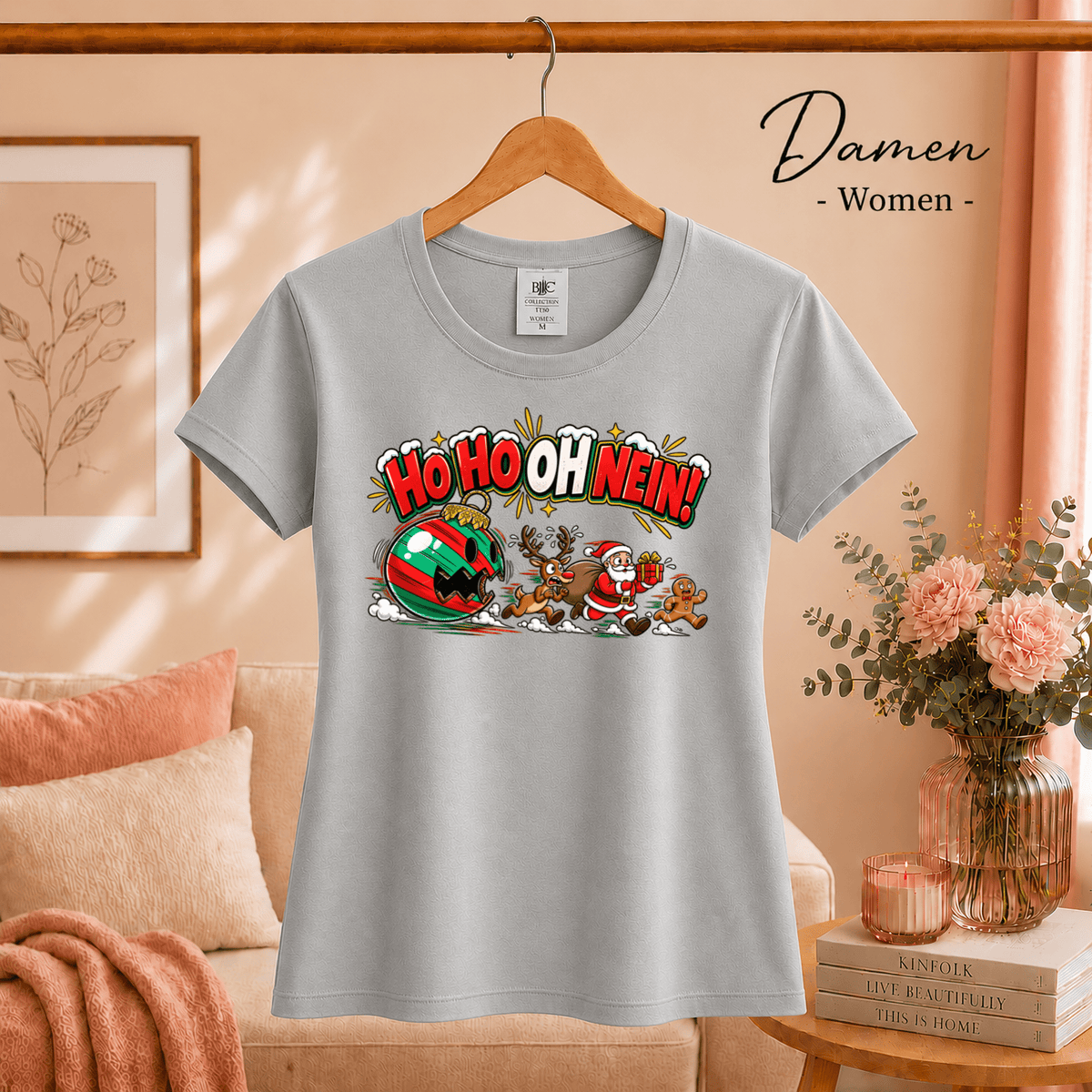 T-Shirt 'Ho Ho Oh Nein!' - Lustiges Weihnachts-Chaos mit Santa & Rentier - StyleOne