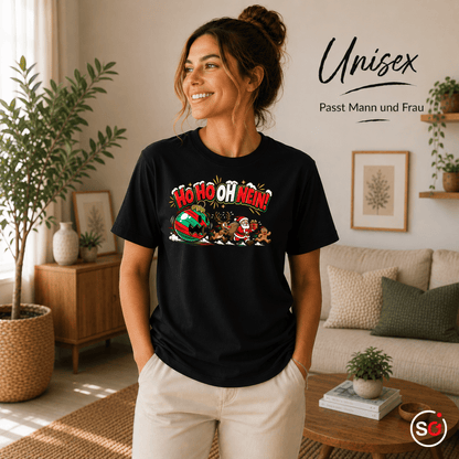 T-Shirt 'Ho Ho Oh Nein!' - Lustiges Weihnachts-Chaos mit Santa & Rentier - StyleOne