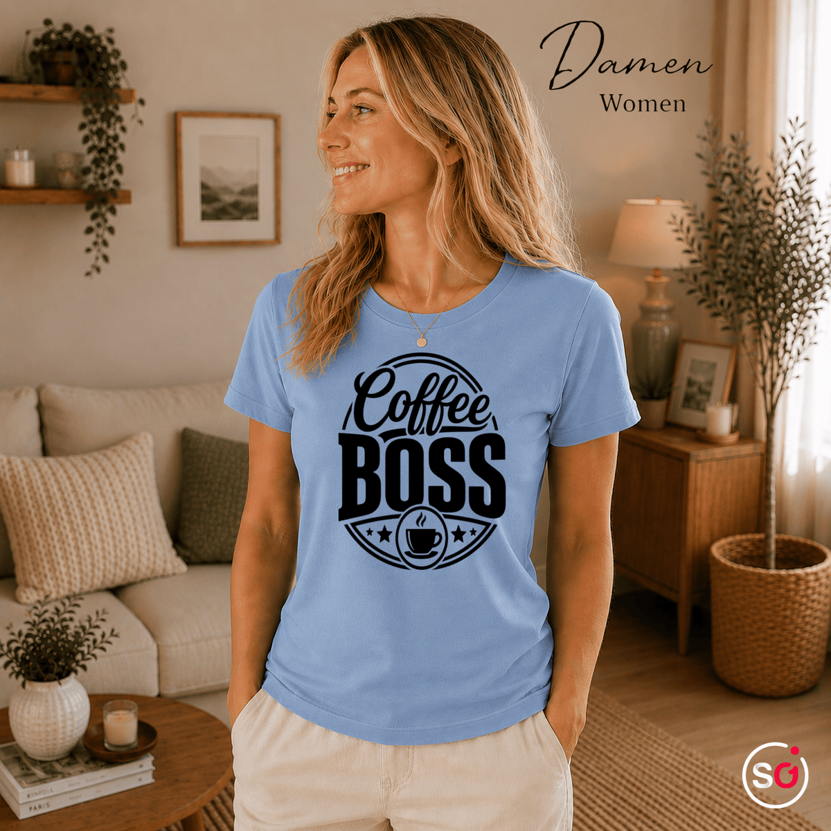 T-Shirt mit 'Coffee Boss' Statement-Druck | Design für Kaffeeliebhaber - StyleOne