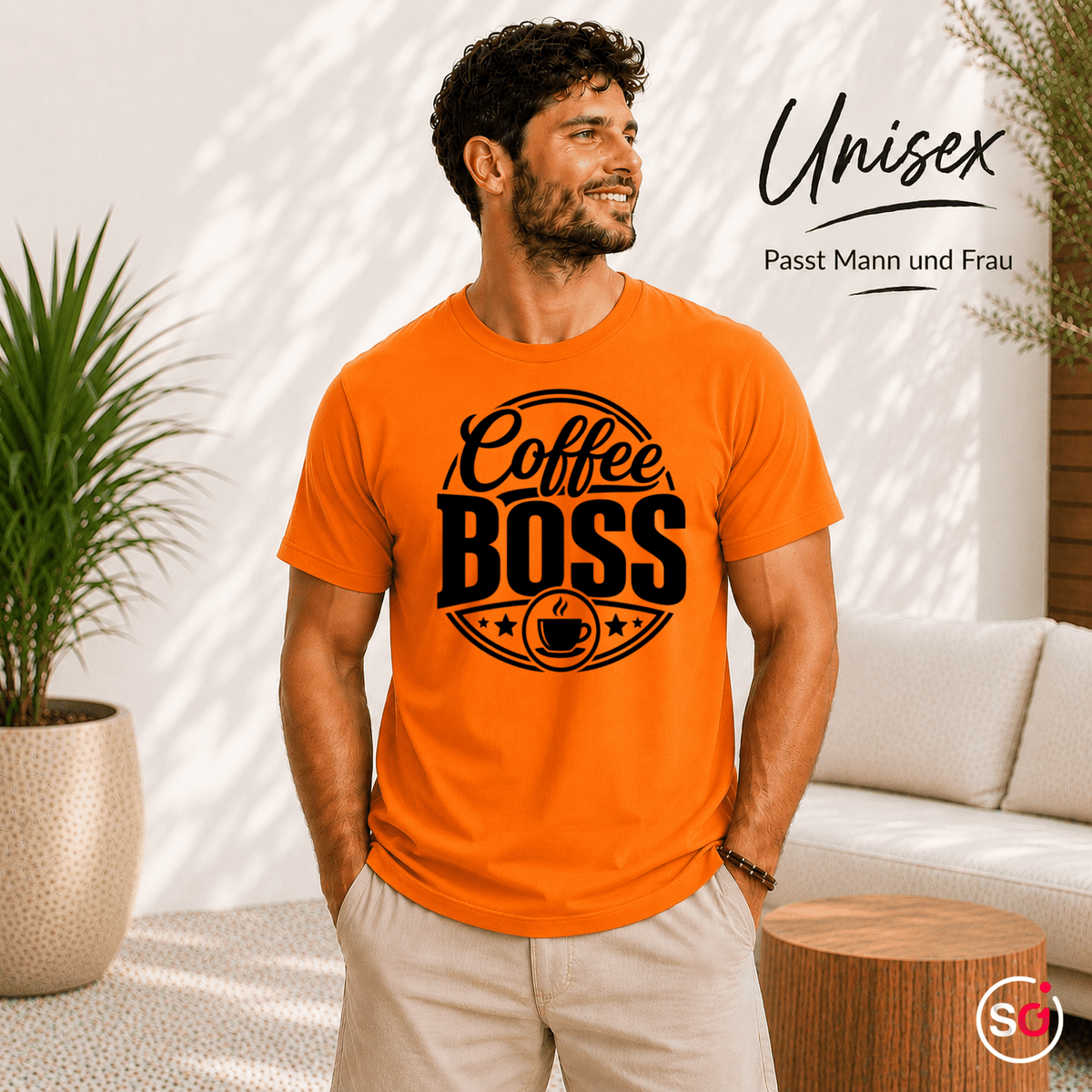 T-Shirt mit 'Coffee Boss' Statement-Druck | Design für Kaffeeliebhaber - StyleOne