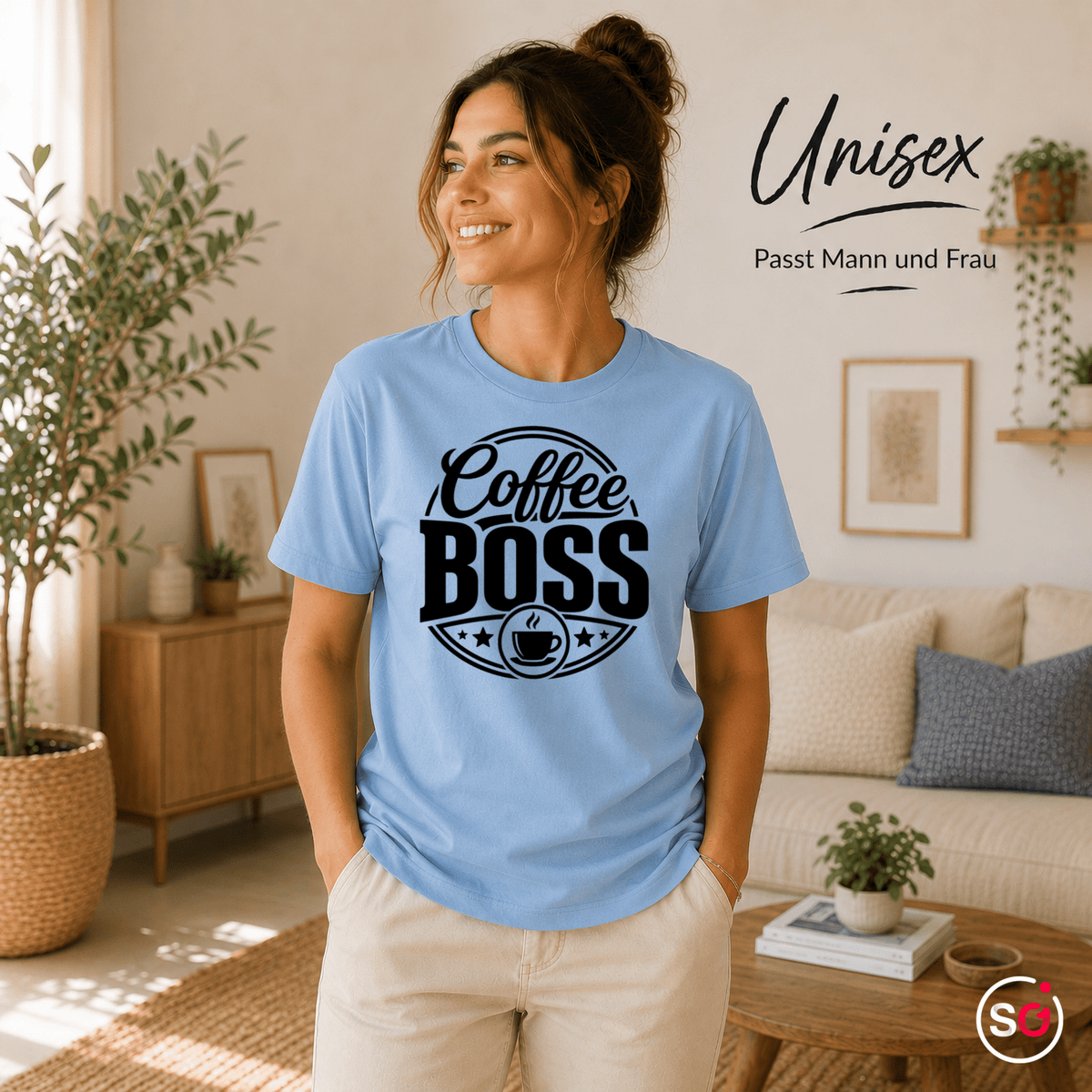 T-Shirt mit 'Coffee Boss' Statement-Druck | Design für Kaffeeliebhaber - StyleOne
