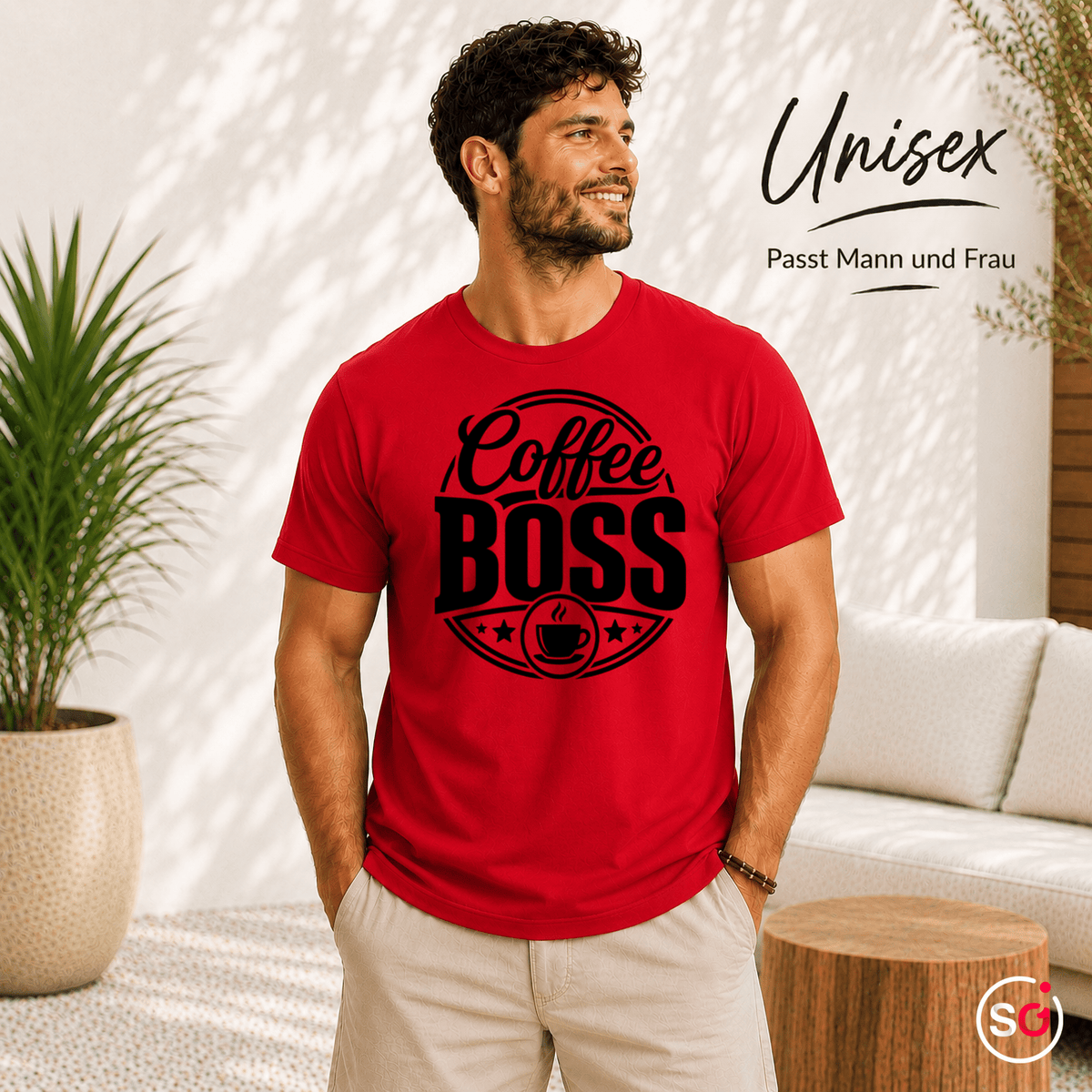 T-Shirt mit 'Coffee Boss' Statement-Druck | Design für Kaffeeliebhaber - StyleOne