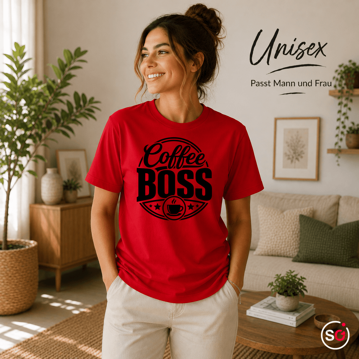 T-Shirt mit 'Coffee Boss' Statement-Druck | Design für Kaffeeliebhaber - StyleOne