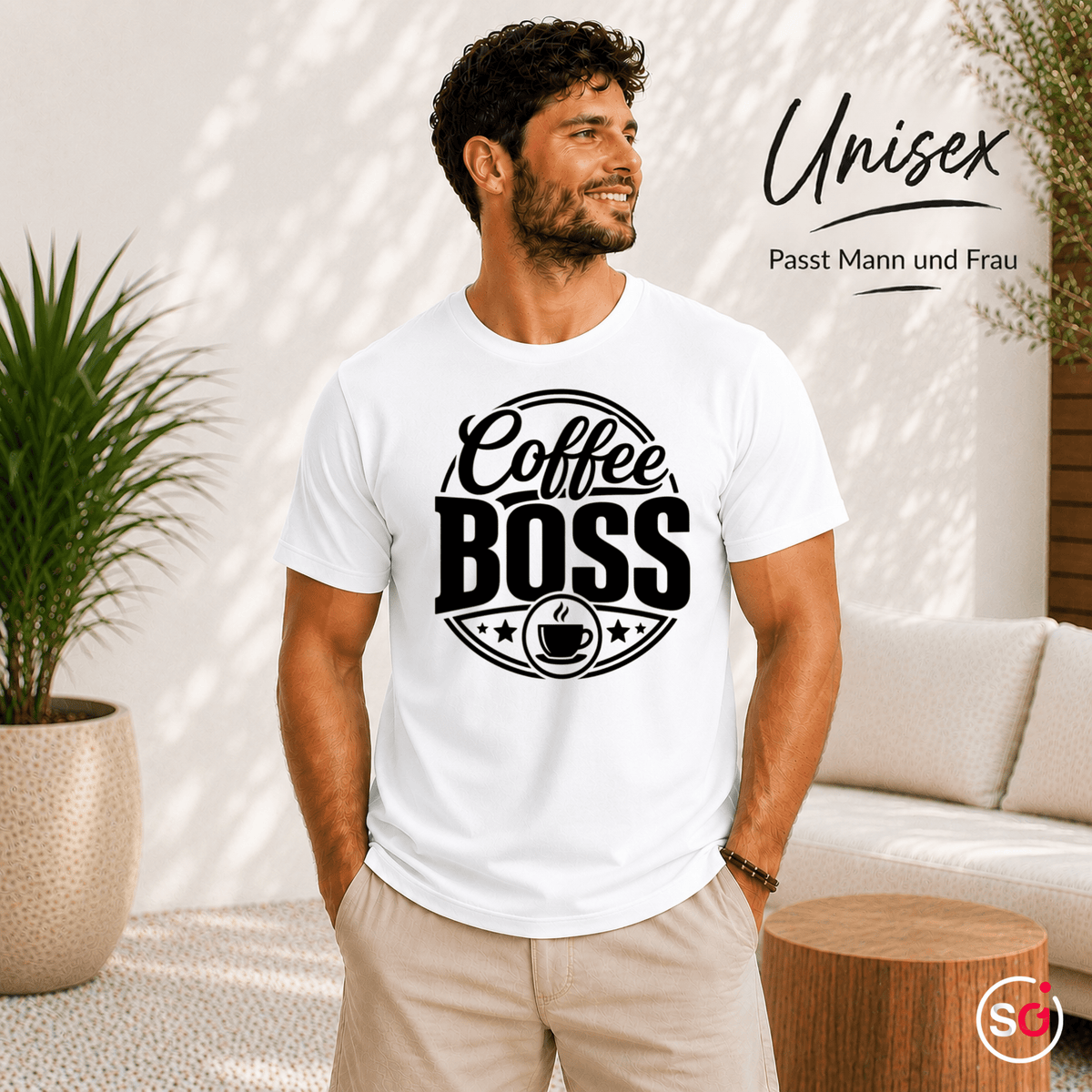 T-Shirt mit 'Coffee Boss' Statement-Druck | Design für Kaffeeliebhaber - StyleOne
