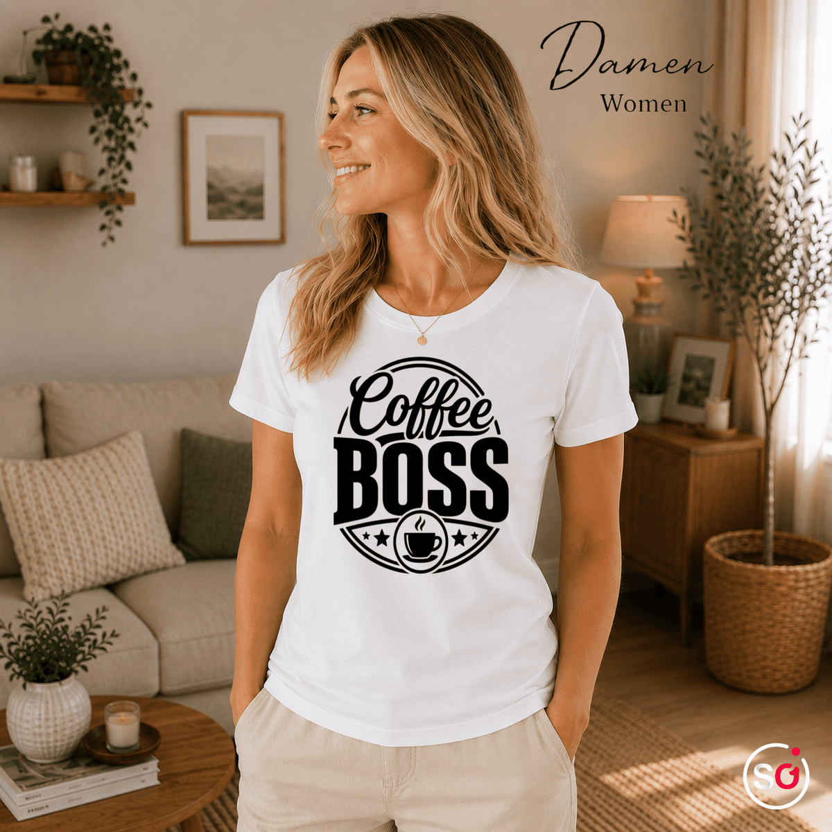 T-Shirt mit 'Coffee Boss' Statement-Druck | Design für Kaffeeliebhaber - StyleOne