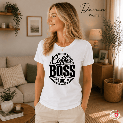 T-Shirt mit 'Coffee Boss' Statement-Druck | Design für Kaffeeliebhaber - StyleOne
