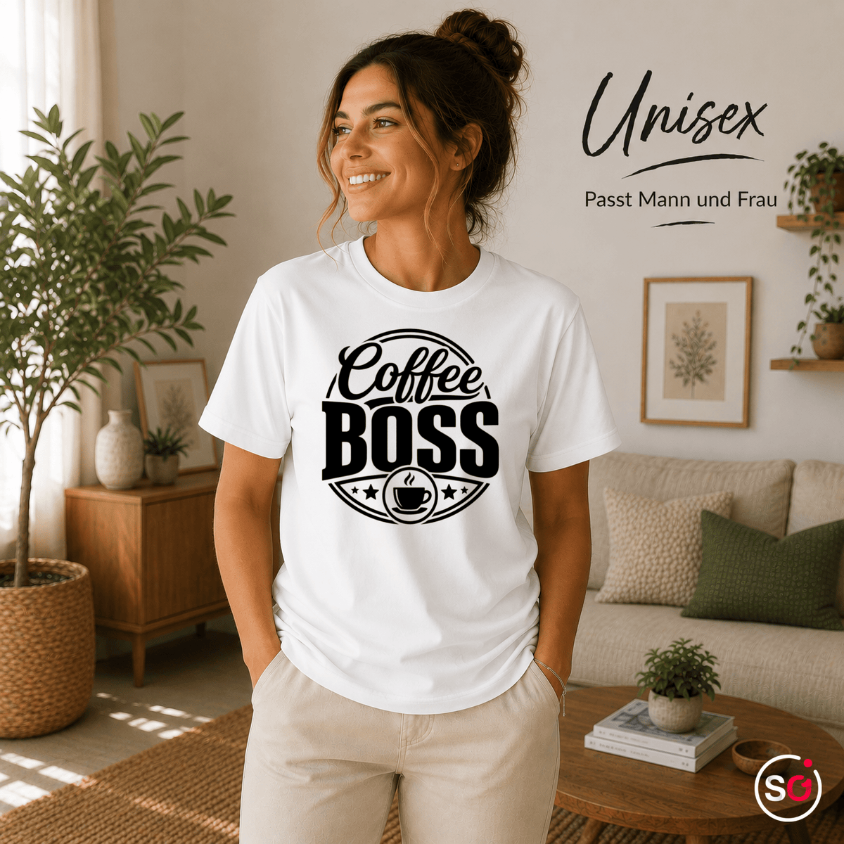 T-Shirt mit 'Coffee Boss' Statement-Druck | Design für Kaffeeliebhaber - StyleOne