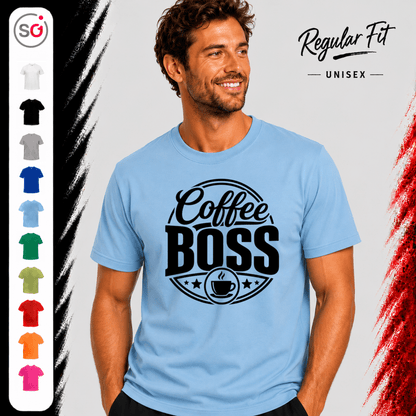 T-Shirt mit 'Coffee Boss' Statement-Druck | Design für Kaffeeliebhaber - StyleOne