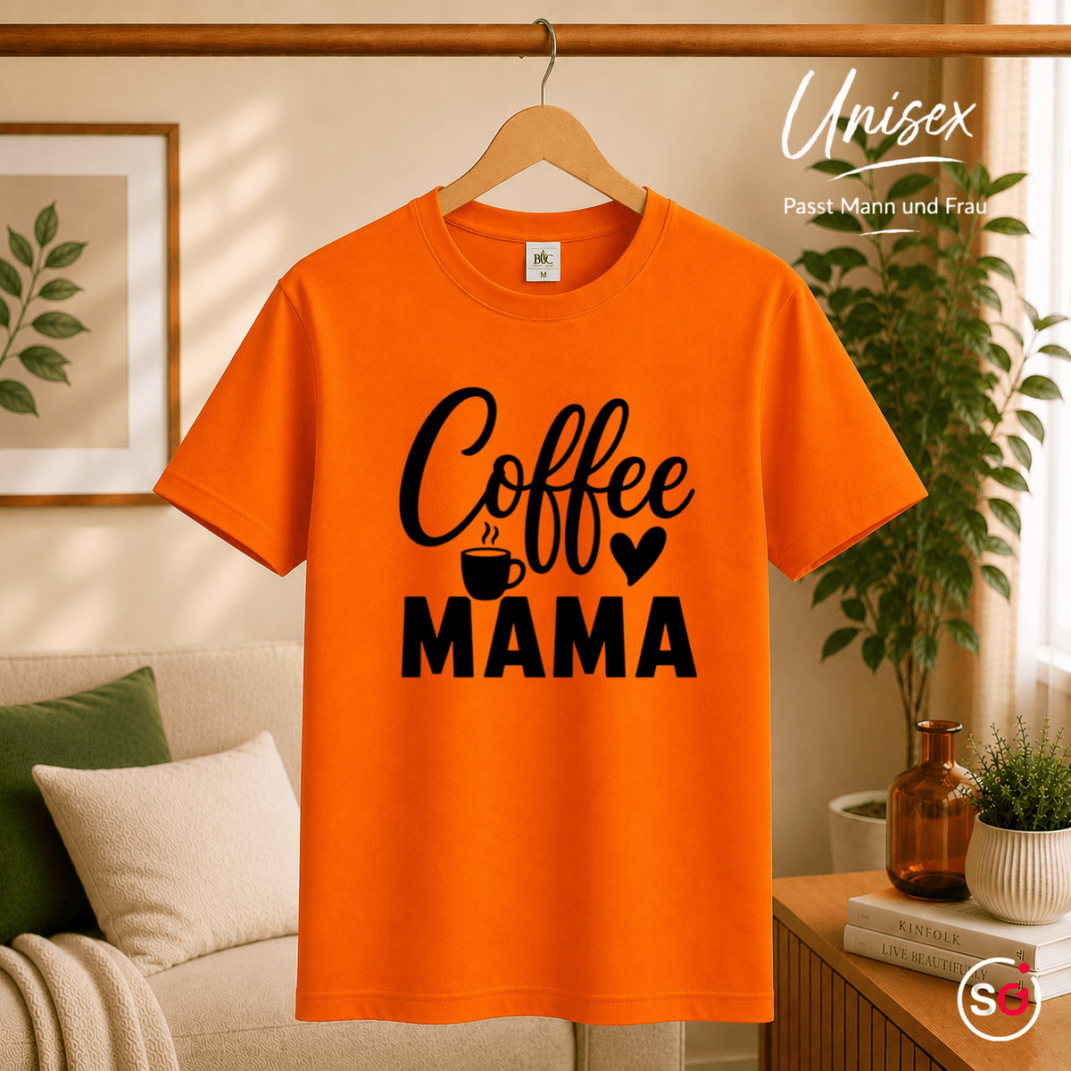 T-Shirt mit 'Coffee Mama' Schriftzug, Herz & Kaffeetasse – Design für Kaffeeliebhaberinnen - StyleOne