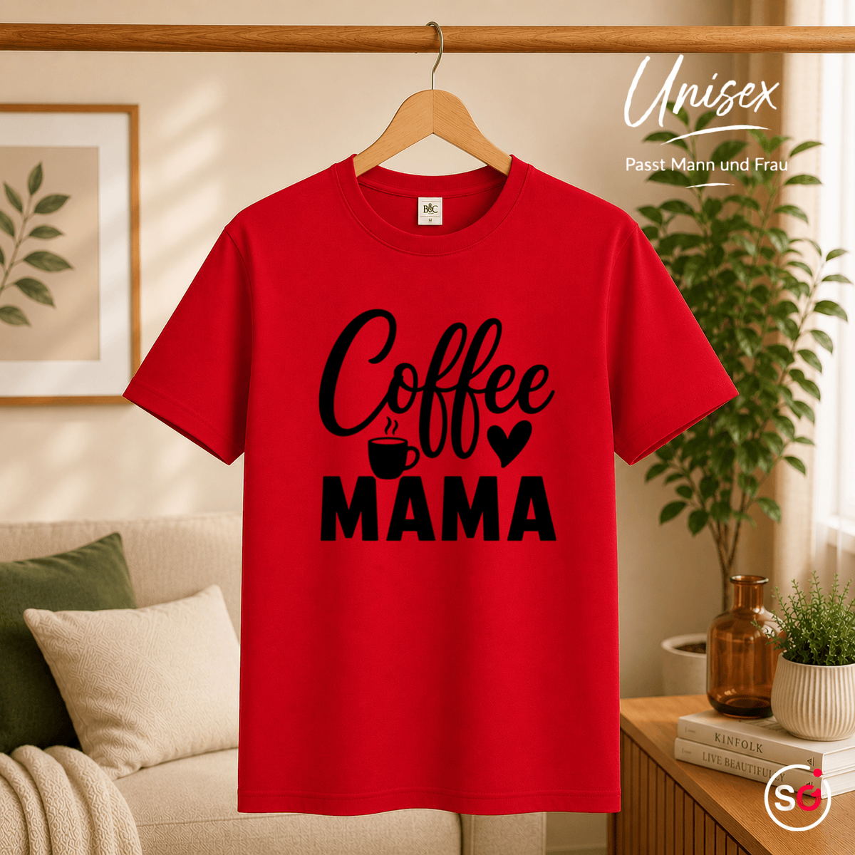 T-Shirt mit 'Coffee Mama' Schriftzug, Herz & Kaffeetasse – Design für Kaffeeliebhaberinnen - StyleOne
