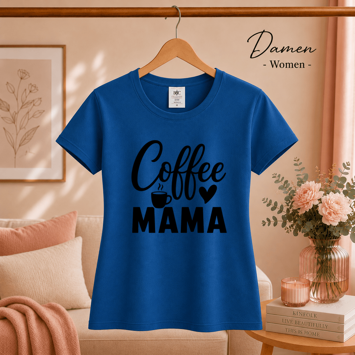 T-Shirt mit 'Coffee Mama' Schriftzug, Herz & Kaffeetasse – Design für Kaffeeliebhaberinnen - StyleOne