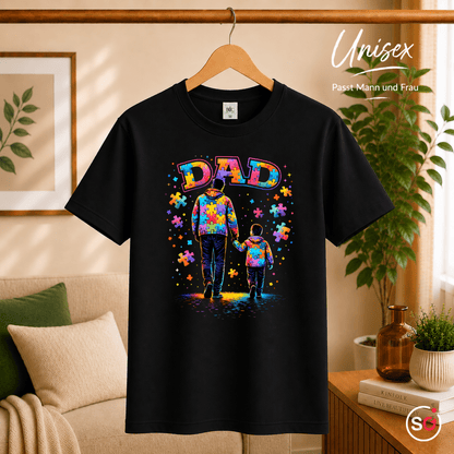 T-Shirt mit 'DAD' Puzzle-Motiv | Vater & Kind Design für Autismus-Bewusstsein - StyleOne