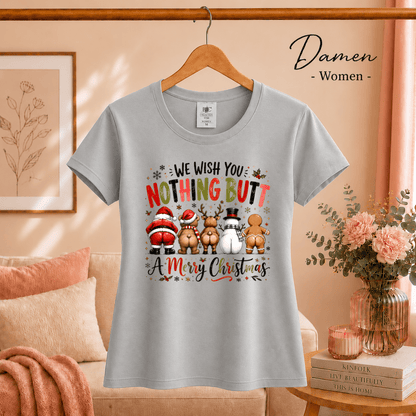 T-Shirt mit lustigem "Nothing Butt A Merry Christmas" Spruch & Cartoon-Hintern - StyleOne