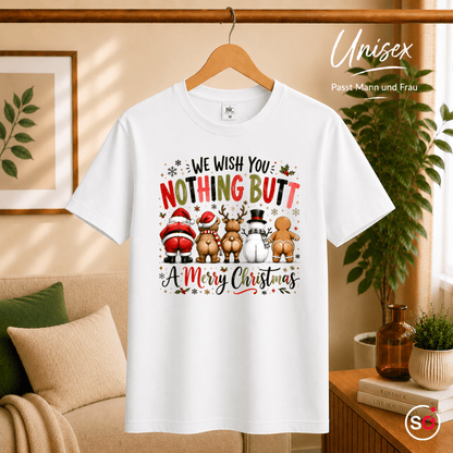 T-Shirt mit lustigem "Nothing Butt A Merry Christmas" Spruch & Cartoon-Hintern - StyleOne